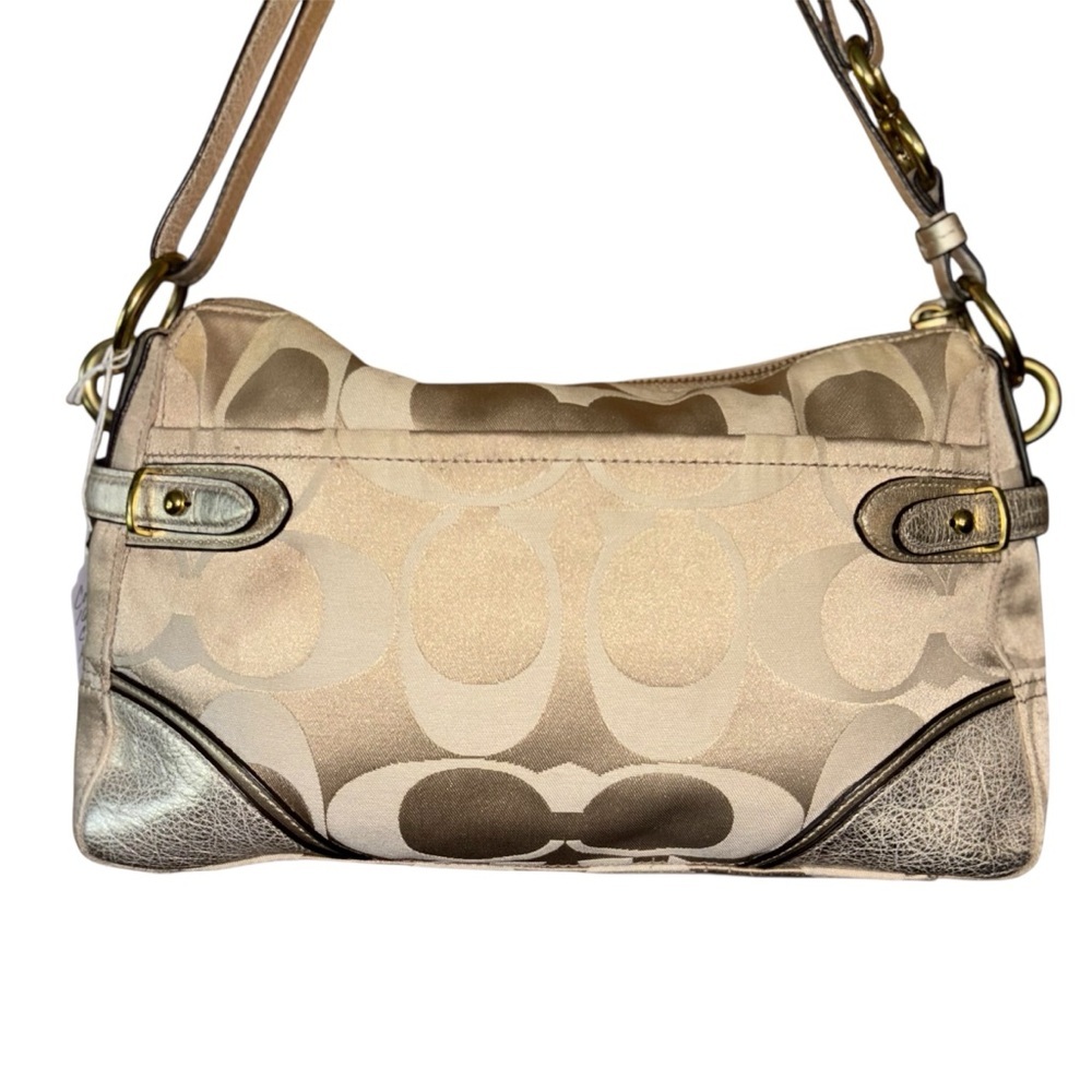 Coach Tan and Gold Shoulder Bag - Picture 2 of 11